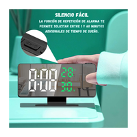 Reloj Despertador Digital Con Proyeccion 180° Pantalla Led