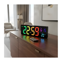 Reloj Digital LED Multicolor Con Control Remoto Fecha Alarma