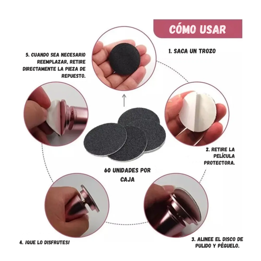 Repuestos Limas De Disco Para Quita Callos Electrico 60 Piezas