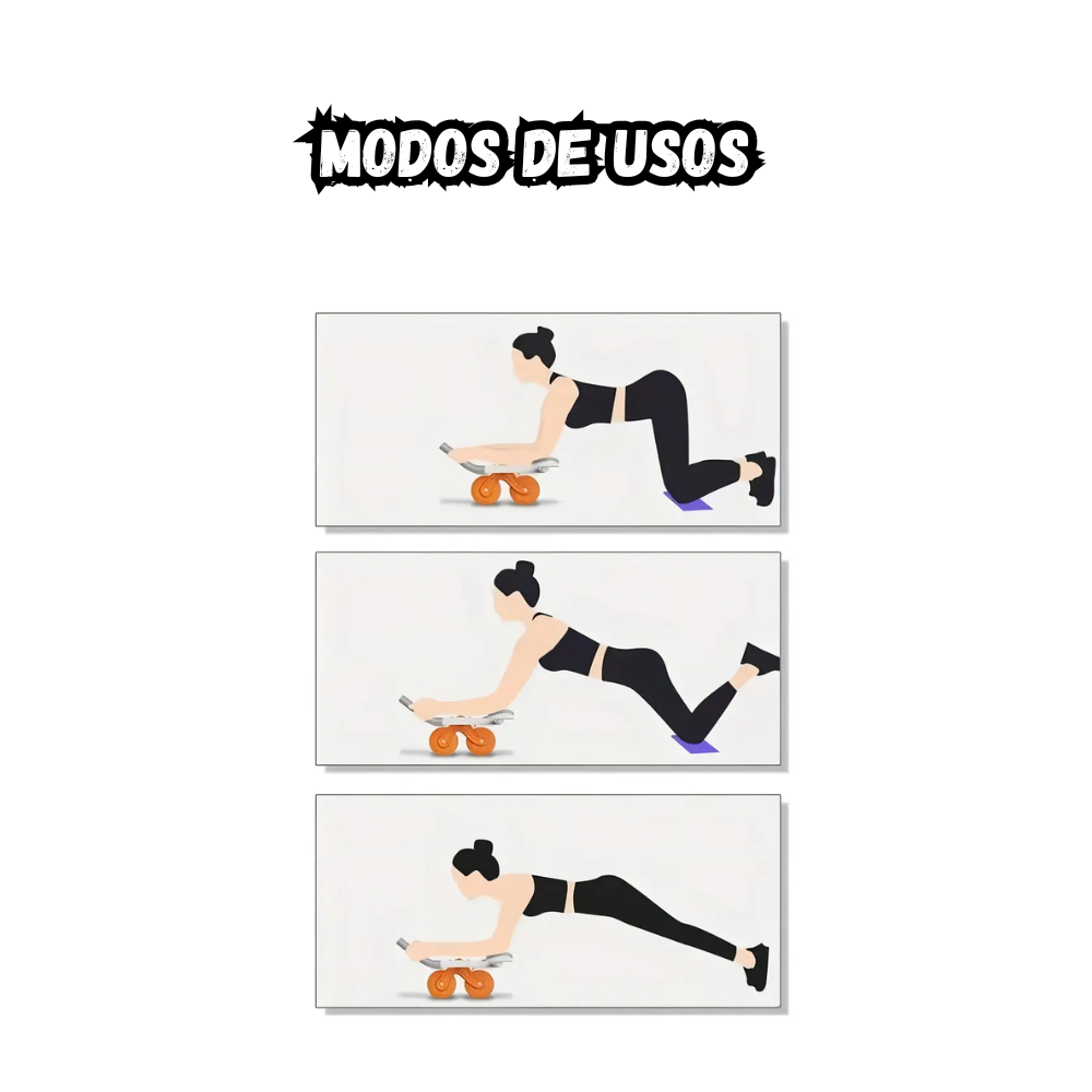 Rodillo Abdominal Doble Rueda Con Temporizador Ejercicio Casa