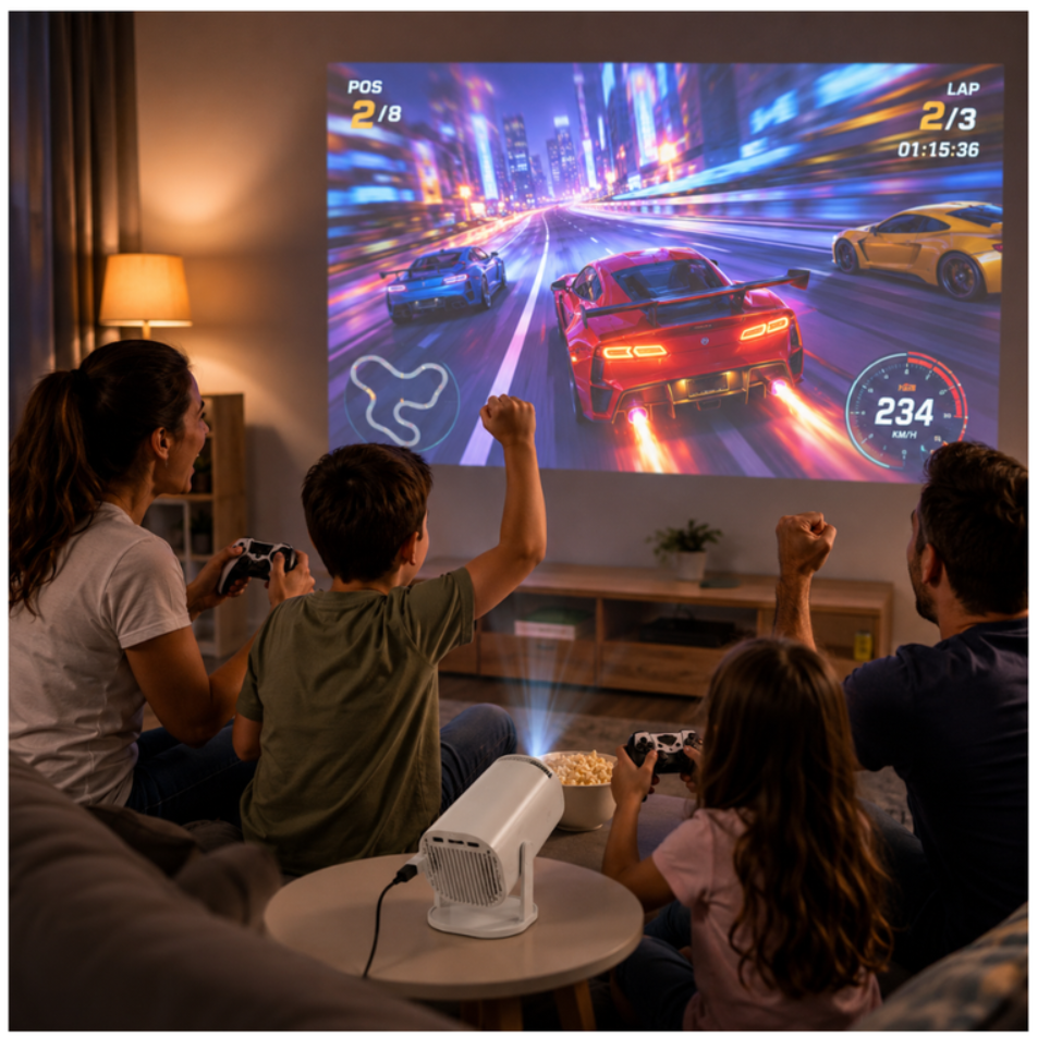 Proyector U5 Smart Android Consola Juegos 2 Controles Wifi