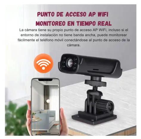 Camara Discreta W03 Vigilancia Interior Hd Vision Nocturna Negro