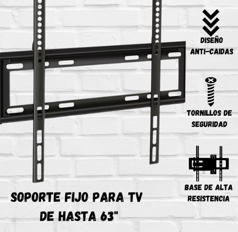Soporte De Pared Para Tv 26 - 63 Mt-146 Color Negro