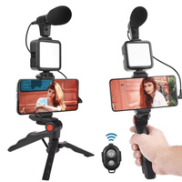 Estabilizador Soporte Celular Luz Led Micrófono + Control