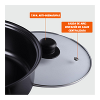 Set De Sartenes Antiadherentes Tapa De Vidrio Y Utensilios