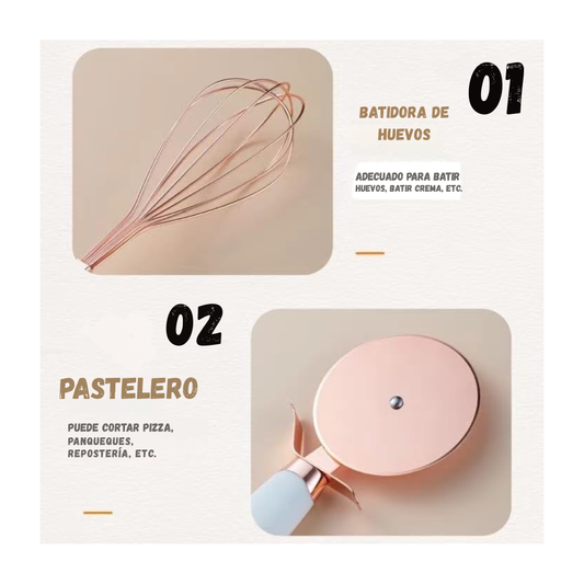 Set De Utensilios De Cocina X7 Acero Inoxidable Multifuncional