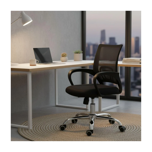 Silla De Oficina Ergonomica Giratoria Con Soporte Lumbar y Ruedas