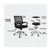 Silla De Oficina Ergonomica Giratoria Con Soporte Lumbar y Ruedas