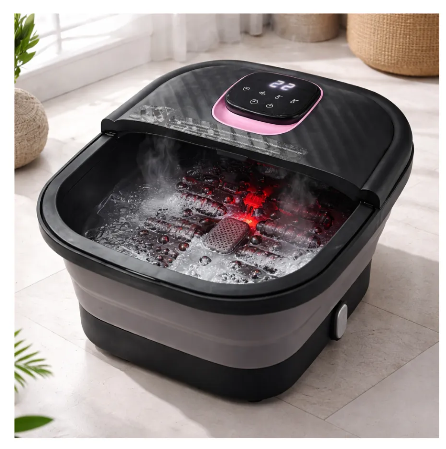 Tina Electrica Spa Pies Calentador Automatico Burbuja Masaje Negro 110v
