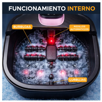 Tina Electrica Spa Pies Calentador Automatico Burbuja Masaje Negro 110v