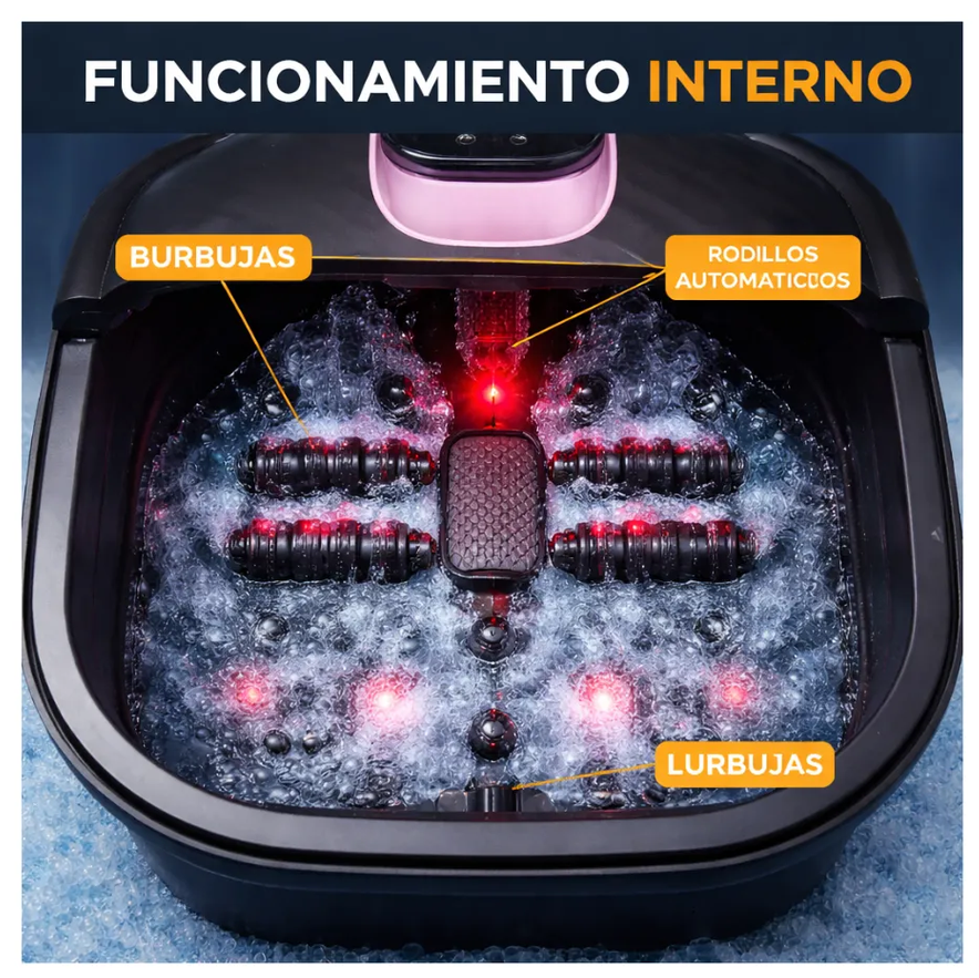 Tina Electrica Spa Pies Calentador Automatico Burbuja Masaje Negro 110v