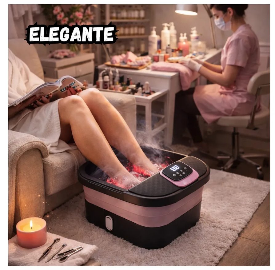 Tina Electrica Spa Pies Calentador Automatico Burbuja Masaje Negro 110v