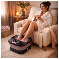 Tina Electrica Spa Pies Calentador Automatico Burbuja Masaje Negro 110v