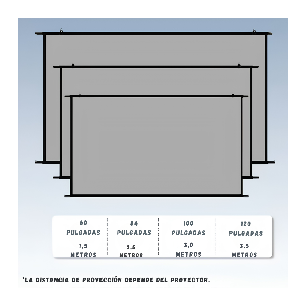 Telon De Proyeccion De 84 Pulgadas 16:9 HD Tecnologia Anti-Luz