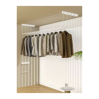 Tendero de ropa retráctil techo aluminio 5 tubos ajustable