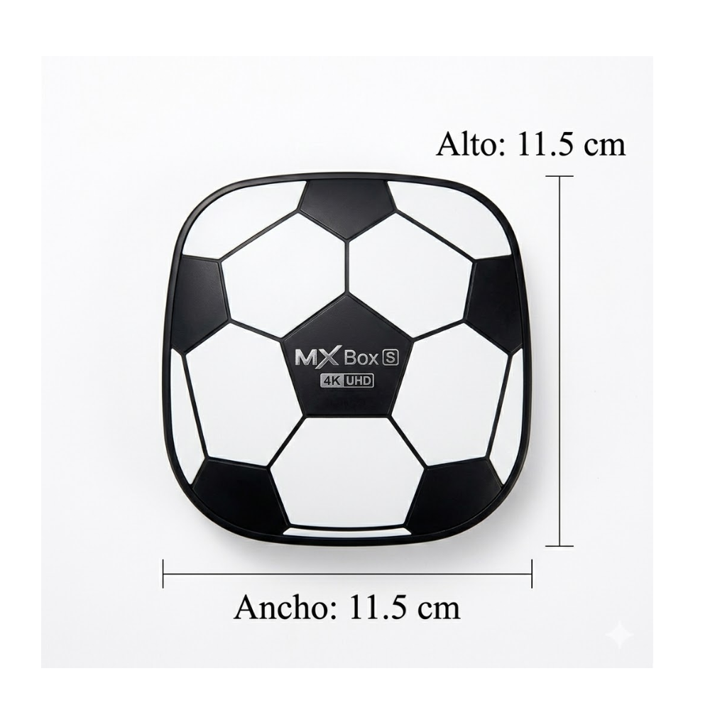 Tv Box Android 4K Ultra Hd MX10 Box S Diseño Balón Fúbol