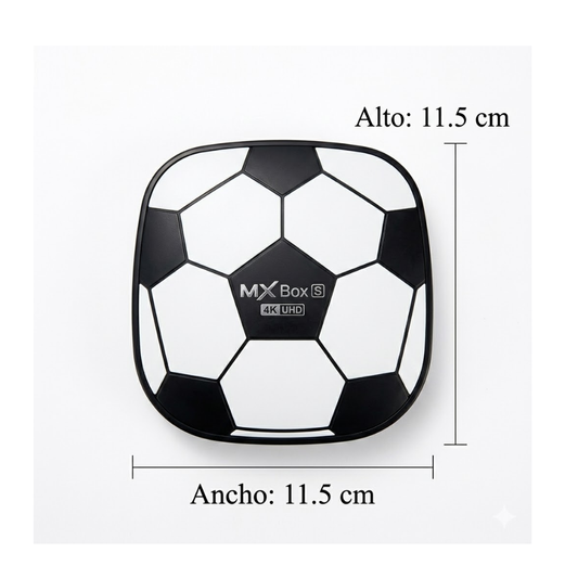 Tv Box Android 4K Ultra Hd MX10 Box S Diseño Balón Fúbol