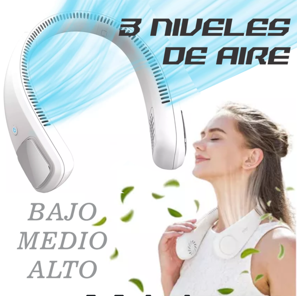 Ventilador de cuello Personal Portatil  Recargable 3 Velocidades