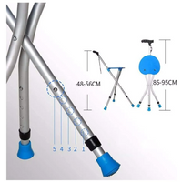 Bastón Con Silla Plegable 2 En 1 Ajustable Antideslizante