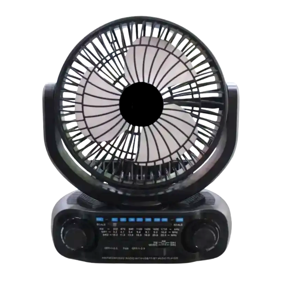 Ventilador Solar Portatil Recargable Con Radio AM y FM  NT-R1256