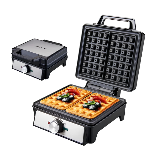 Waflera Electrica Doble Regulador De Temperatura Antiadherente 1600W