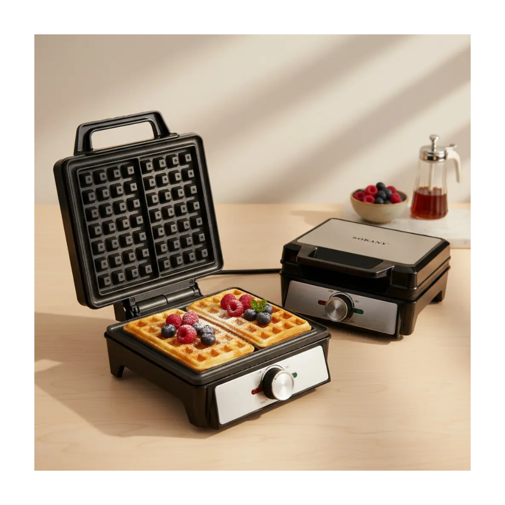 Waflera Electrica Doble Regulador De Temperatura Antiadherente 1600W