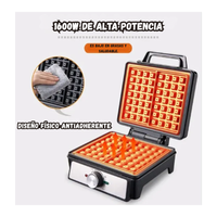 Waflera Electrica Doble Regulador De Temperatura Antiadherente 1600W