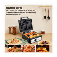 Waflera Electrica Doble Regulador De Temperatura Antiadherente 1600W