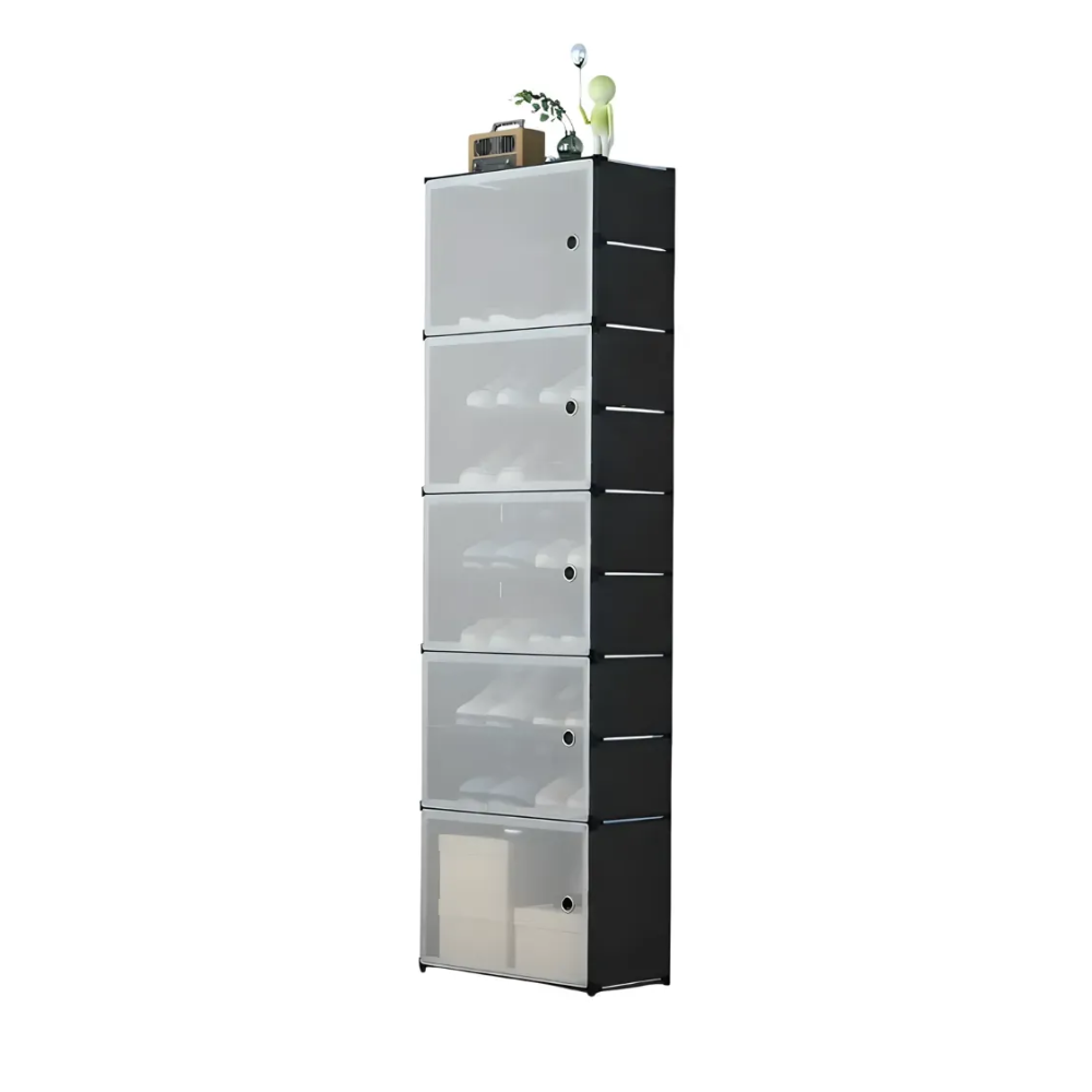 Zapatero Vertical Modular Doble Resistente 5 Niveles Con Tapa