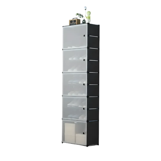 Zapatero Vertical Modular Doble Resistente 5 Niveles Con Tapa
