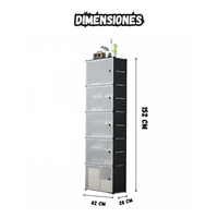 Zapatero Vertical Modular Doble Resistente 5 Niveles Con Tapa