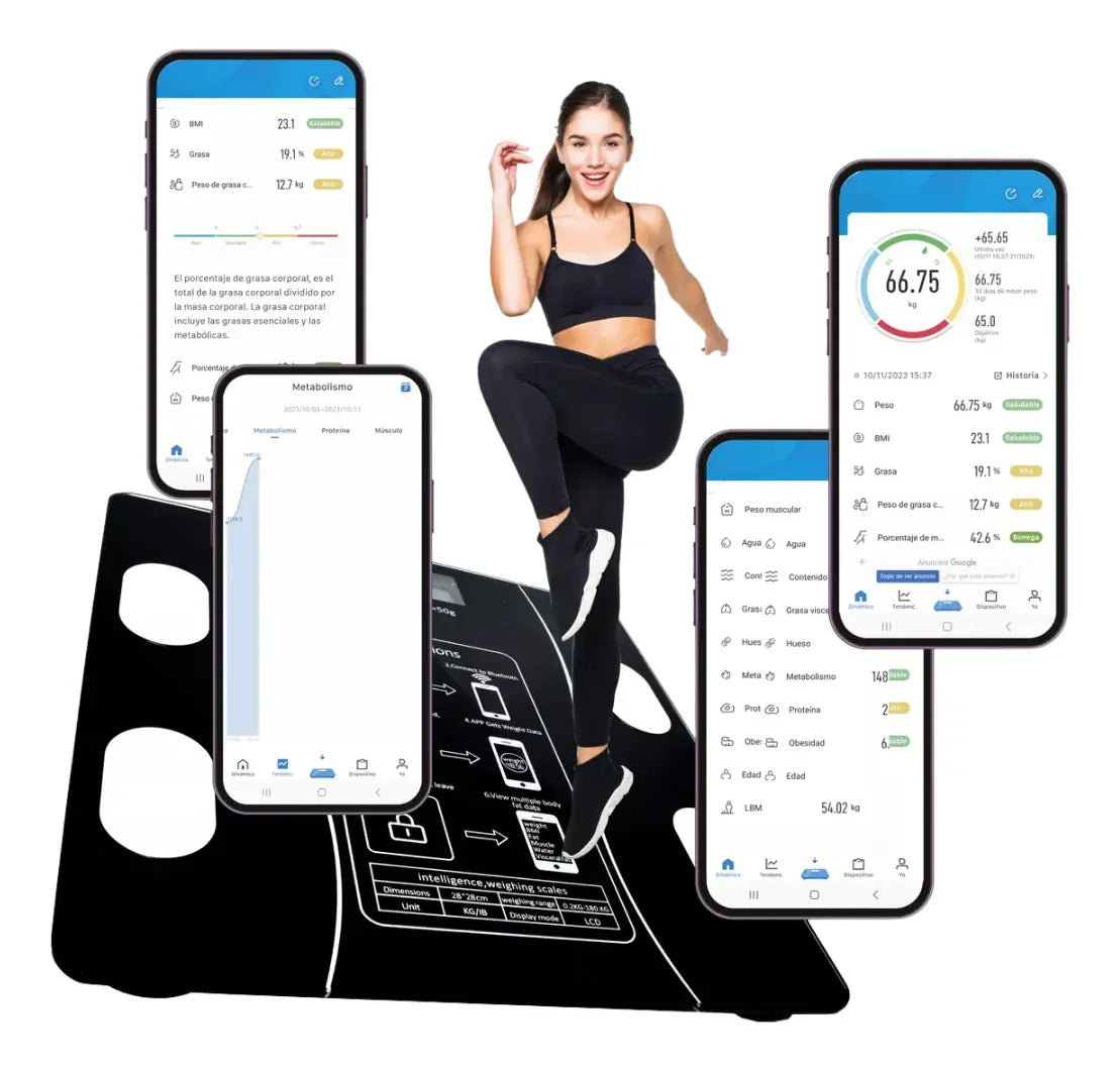 Báscula De Peso Electrónica Vidrio Inteligente Con Bluetooth