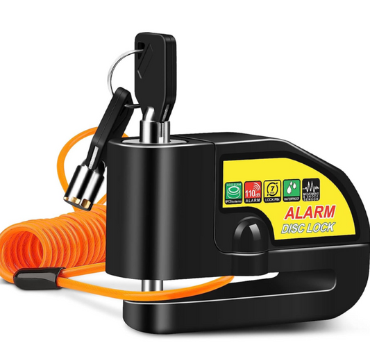 Candado Freno De Disco Con Alarma Para Moto O Bicicleta Inox