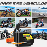 Candado Freno De Disco Con Alarma Para Moto O Bicicleta Inox