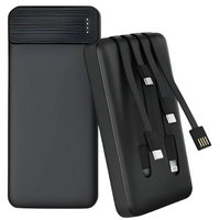 Power Bank Batería Portátil 20.000mah Carga Rápida Linterna Negro