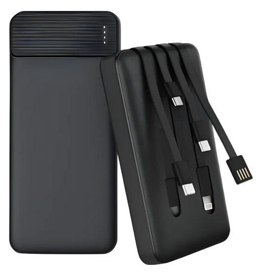 Power Bank Batería Portátil 20.000mah Carga Rápida Linterna Negro
