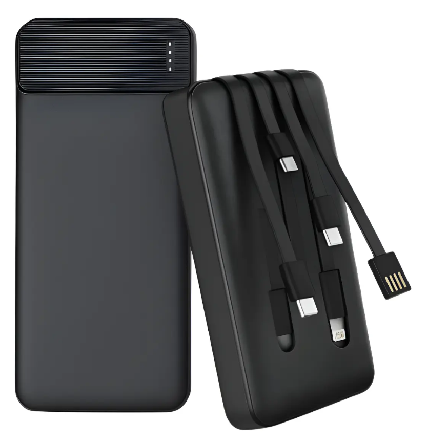 Power Bank Batería Portátil 20.000mah Carga Rápida Linterna Negro