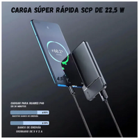 Power Bank Batería Portátil 20.000mah Carga Rápida Linterna Negro