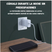 Power Bank Batería Portátil 20.000mah Carga Rápida Linterna Negro
