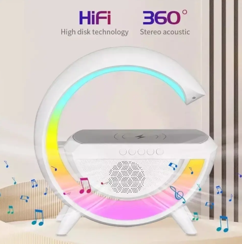 Lampara Inteligente Rgb Cargador Altavoz Bluetooth Reloj