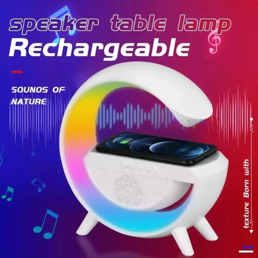 Lampara Inteligente Rgb Cargador Altavoz Bluetooth Reloj