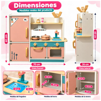 Cocina Infantil De Madera Con Nevera Horno Y Accesorios