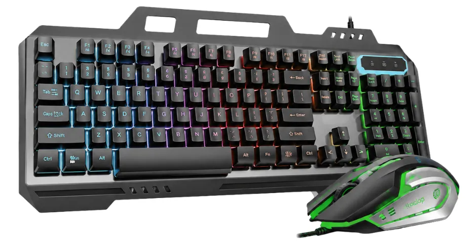 Combo teclado mouse gamer retroiluminado alambrico