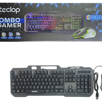 Combo teclado mouse gamer retroiluminado alambrico