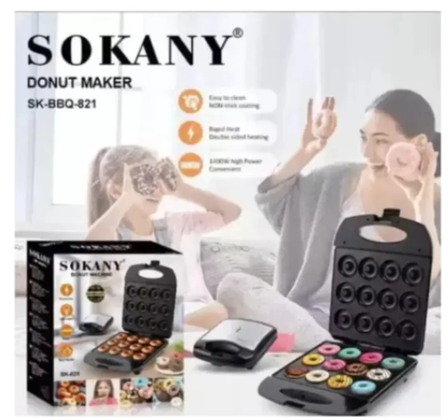 Maquina Mini Donas 12 Puestos Antiadherente Sokany Electrica