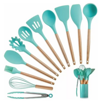 Set De Utensilios De Cocina 12 Piezas En Silicona De Colores
