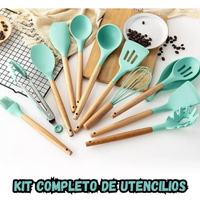Set De Utensilios De Cocina 12 Piezas En Silicona De Colores