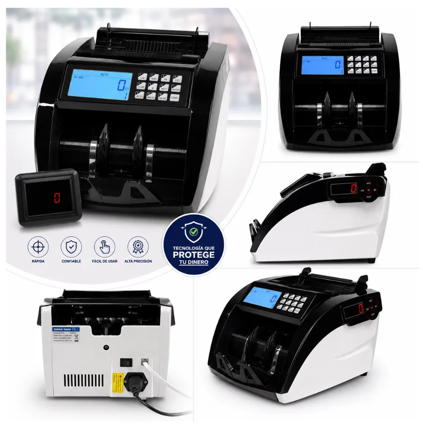 Contadora De Billetes Profesional Detector UV MG IR DD Automática
