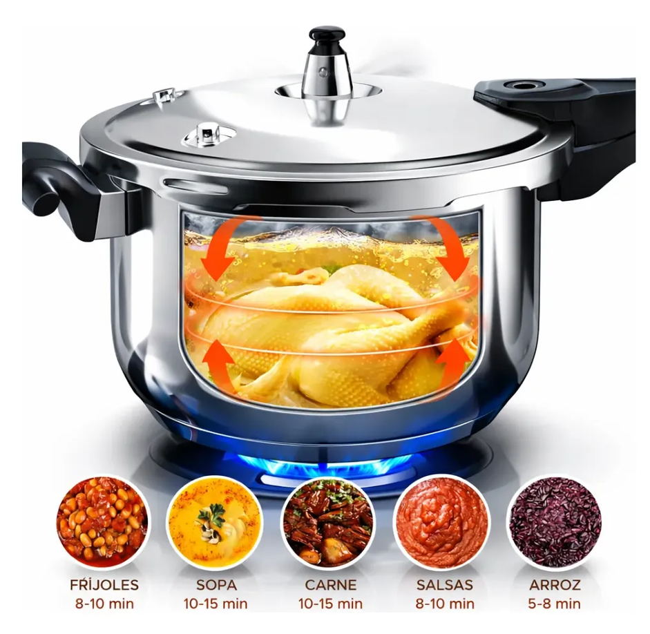 Olla A Presión Acero Quirúrgico 7 Litros Swisshome 24cm