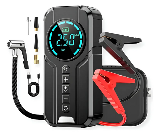Iniciador De Bateria Con Compresor Linterna Y Power Bank